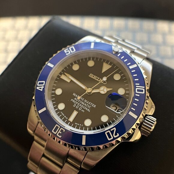 Seiko Mod blue marine master automatic watch - Picture 2 of 6